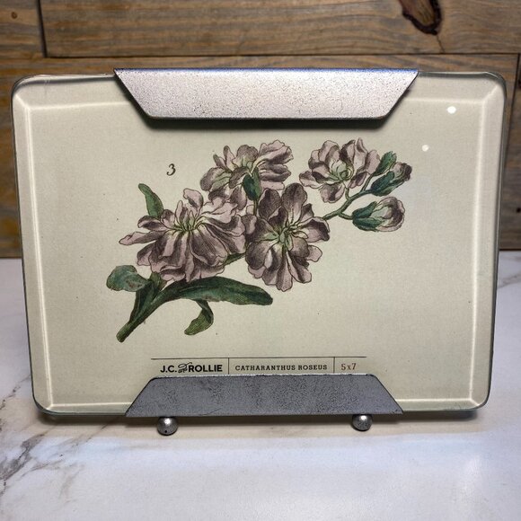 JC and Rollie Beveled Glass Frame with Adjustable Silver Easel Stand Size 5x7 - Picture 1 of 6